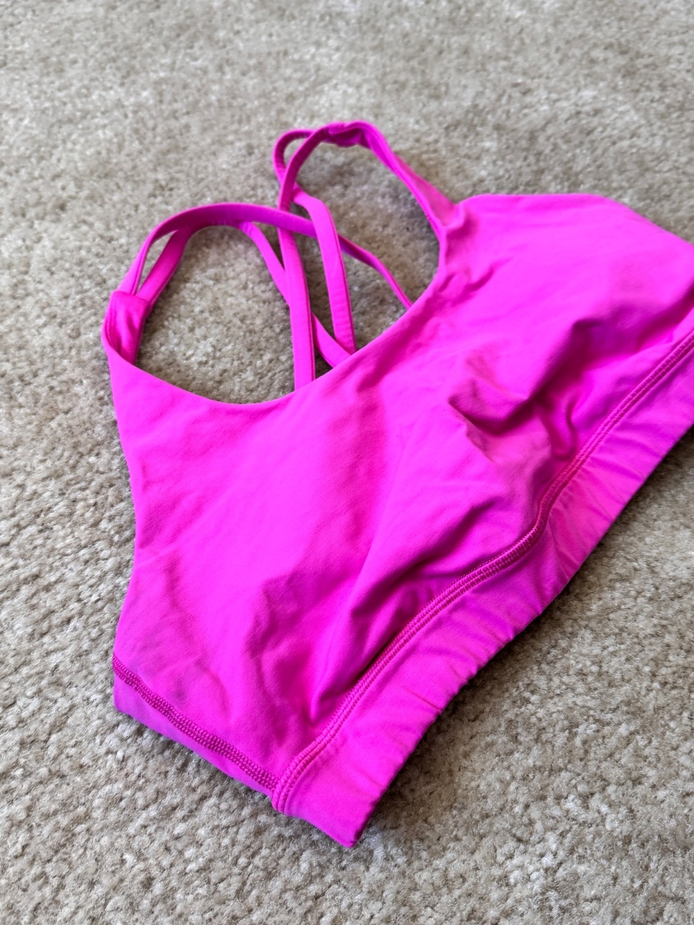 lululemon athletica Hot Pink Strappy Sports Bra - Picture 3 of 3